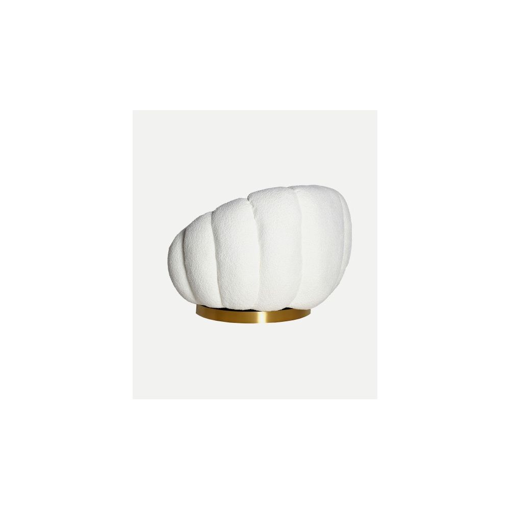 Bouclé Crest Swivel Armchair