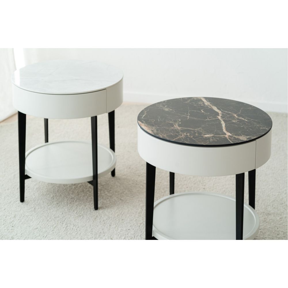 Round Bedside table BL