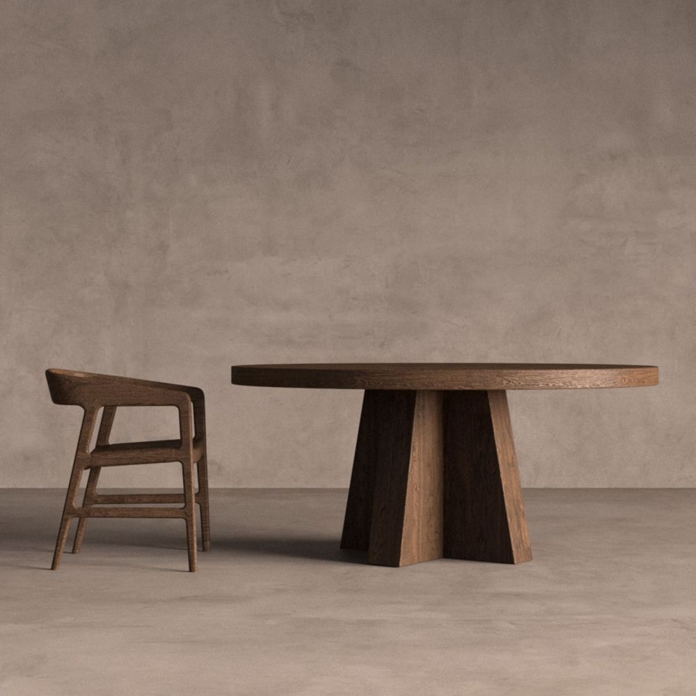 MESA DE JANTAR REDONDA BRUTALISTA