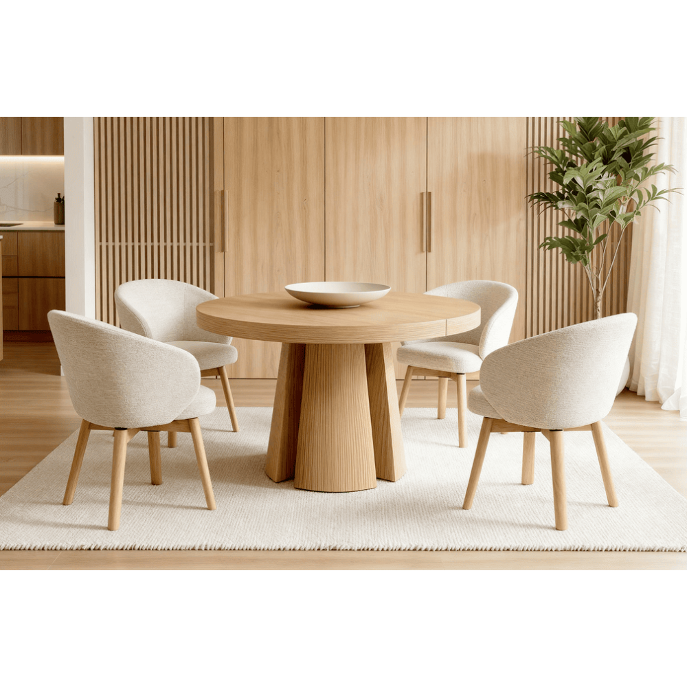 MARCELLA ROUND EXTENDABLE DINING TABLE