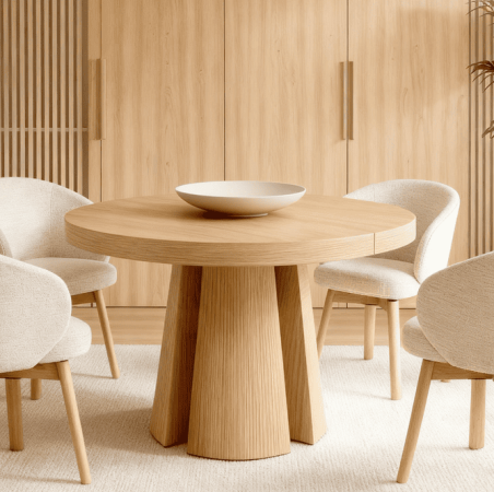 MARCELLA ROUND EXTENDABLE DINING TABLE